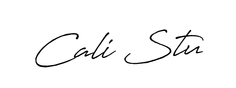 You should practise on your own different ways (Antro_Vectra_Bolder) to write your name (Cali Stu) in signature. don't let someone else do it for you. Cali Stu signature style 7 images and pictures png