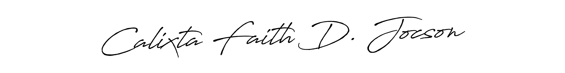 How to make Calixta Faith D. Jocson name signature. Use Antro_Vectra_Bolder style for creating short signs online. This is the latest handwritten sign. Calixta Faith D. Jocson signature style 7 images and pictures png