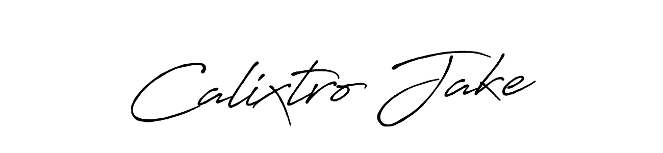 Similarly Antro_Vectra_Bolder is the best handwritten signature design. Signature creator online .You can use it as an online autograph creator for name Calixtro Jake. Calixtro Jake signature style 7 images and pictures png