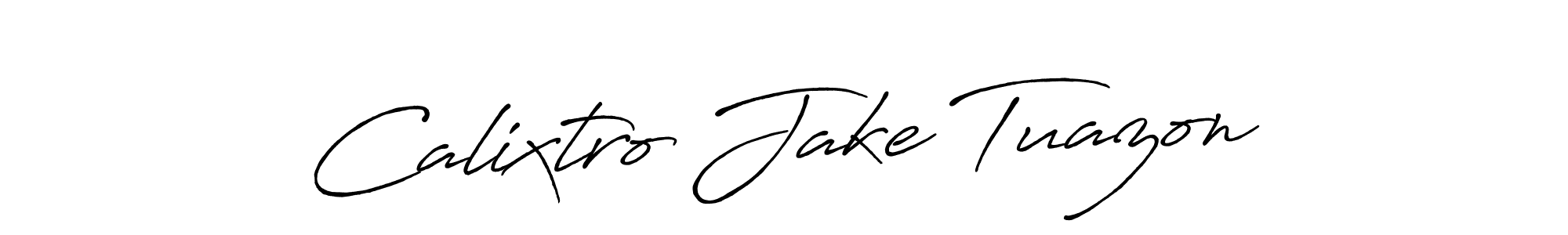 It looks lik you need a new signature style for name Calixtro Jake Tuazon. Design unique handwritten (Antro_Vectra_Bolder) signature with our free signature maker in just a few clicks. Calixtro Jake Tuazon signature style 7 images and pictures png