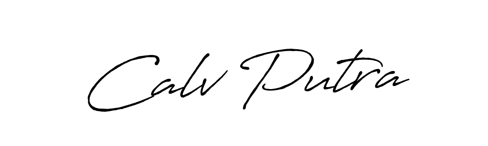 Create a beautiful signature design for name Calv Putra. With this signature (Antro_Vectra_Bolder) fonts, you can make a handwritten signature for free. Calv Putra signature style 7 images and pictures png