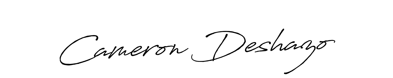 Cameron Deshazo stylish signature style. Best Handwritten Sign (Antro_Vectra_Bolder) for my name. Handwritten Signature Collection Ideas for my name Cameron Deshazo. Cameron Deshazo signature style 7 images and pictures png