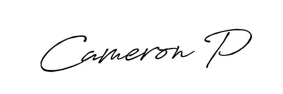 How to make Cameron P signature? Antro_Vectra_Bolder is a professional autograph style. Create handwritten signature for Cameron P name. Cameron P signature style 7 images and pictures png
