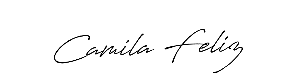 How to make Camila Feliz name signature. Use Antro_Vectra_Bolder style for creating short signs online. This is the latest handwritten sign. Camila Feliz signature style 7 images and pictures png