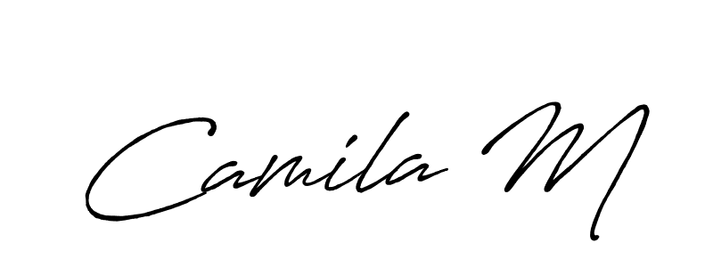 Create a beautiful signature design for name Camila M. With this signature (Antro_Vectra_Bolder) fonts, you can make a handwritten signature for free. Camila M signature style 7 images and pictures png