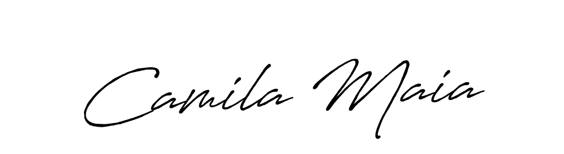 How to make Camila Maia name signature. Use Antro_Vectra_Bolder style for creating short signs online. This is the latest handwritten sign. Camila Maia signature style 7 images and pictures png