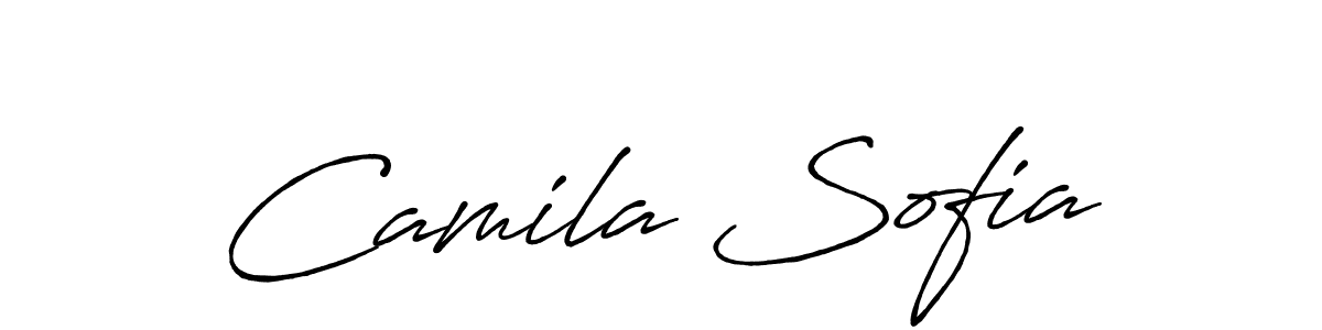 Create a beautiful signature design for name Camila Sofia. With this signature (Antro_Vectra_Bolder) fonts, you can make a handwritten signature for free. Camila Sofia signature style 7 images and pictures png