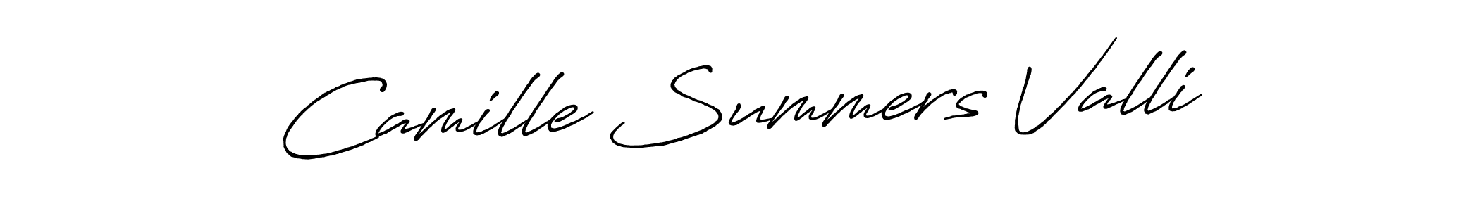 Make a beautiful signature design for name Camille Summers Valli. With this signature (Antro_Vectra_Bolder) style, you can create a handwritten signature for free. Camille Summers Valli signature style 7 images and pictures png