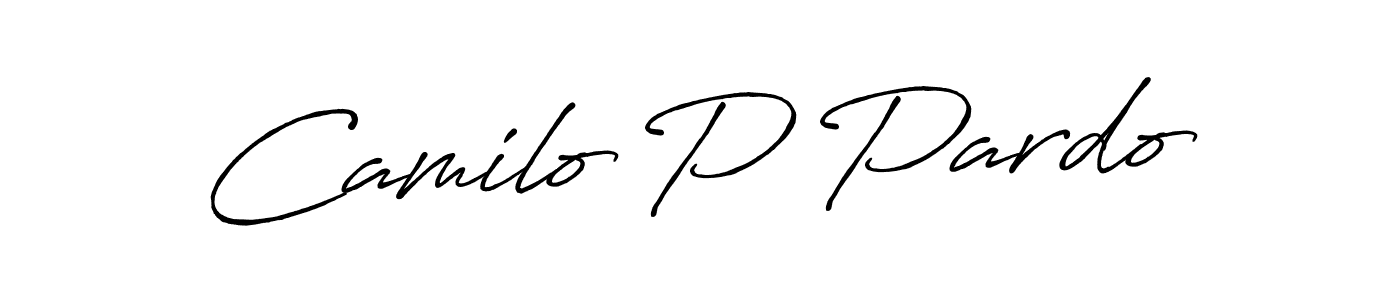 Make a short Camilo P Pardo signature style. Manage your documents anywhere anytime using Antro_Vectra_Bolder. Create and add eSignatures, submit forms, share and send files easily. Camilo P Pardo signature style 7 images and pictures png