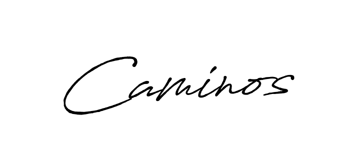 Make a beautiful signature design for name Caminos. With this signature (Antro_Vectra_Bolder) style, you can create a handwritten signature for free. Caminos signature style 7 images and pictures png