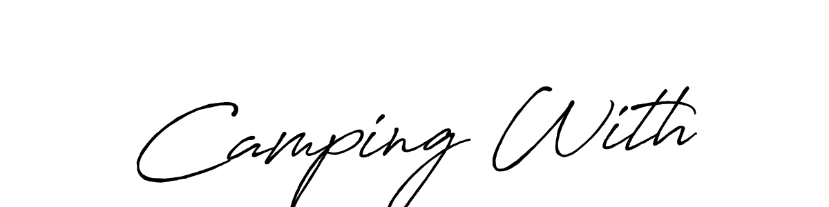 How to make Camping With signature? Antro_Vectra_Bolder is a professional autograph style. Create handwritten signature for Camping With name. Camping With signature style 7 images and pictures png