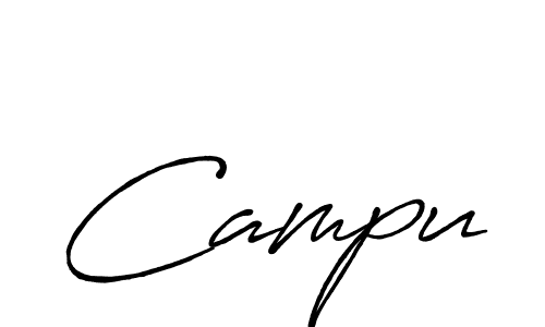 Make a beautiful signature design for name Campu. With this signature (Antro_Vectra_Bolder) style, you can create a handwritten signature for free. Campu signature style 7 images and pictures png