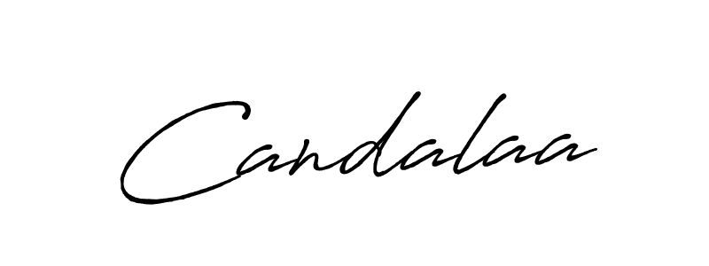 You should practise on your own different ways (Antro_Vectra_Bolder) to write your name (Candalaa) in signature. don't let someone else do it for you. Candalaa signature style 7 images and pictures png