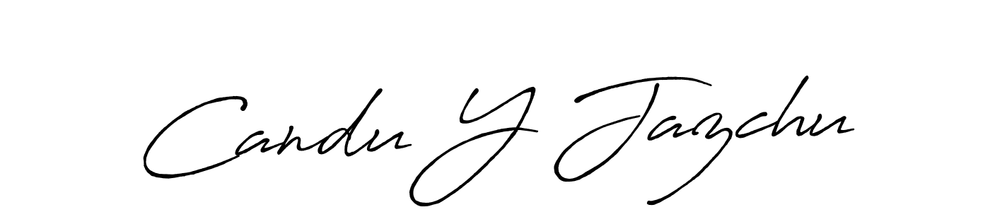 How to make Candu Y Jazchu name signature. Use Antro_Vectra_Bolder style for creating short signs online. This is the latest handwritten sign. Candu Y Jazchu signature style 7 images and pictures png