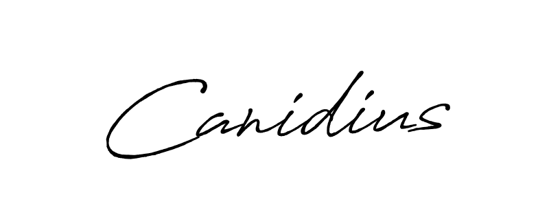 Create a beautiful signature design for name Canidius. With this signature (Antro_Vectra_Bolder) fonts, you can make a handwritten signature for free. Canidius signature style 7 images and pictures png