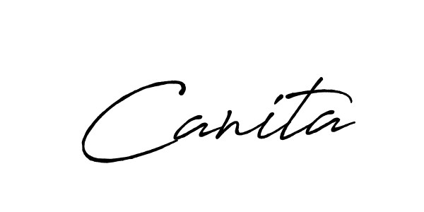 How to make Canita signature? Antro_Vectra_Bolder is a professional autograph style. Create handwritten signature for Canita name. Canita signature style 7 images and pictures png