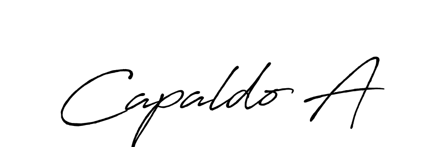 It looks lik you need a new signature style for name Capaldo A. Design unique handwritten (Antro_Vectra_Bolder) signature with our free signature maker in just a few clicks. Capaldo A signature style 7 images and pictures png