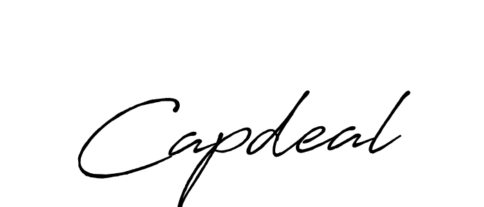Capdeal stylish signature style. Best Handwritten Sign (Antro_Vectra_Bolder) for my name. Handwritten Signature Collection Ideas for my name Capdeal. Capdeal signature style 7 images and pictures png