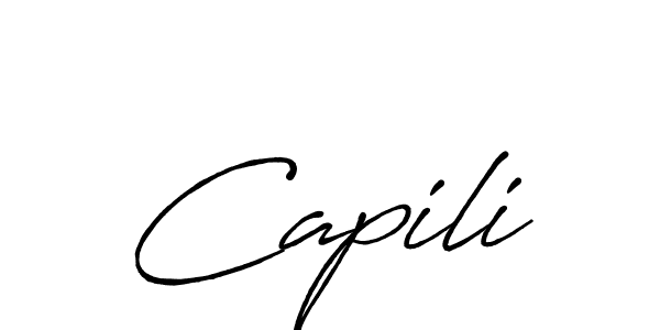 Capili stylish signature style. Best Handwritten Sign (Antro_Vectra_Bolder) for my name. Handwritten Signature Collection Ideas for my name Capili. Capili signature style 7 images and pictures png