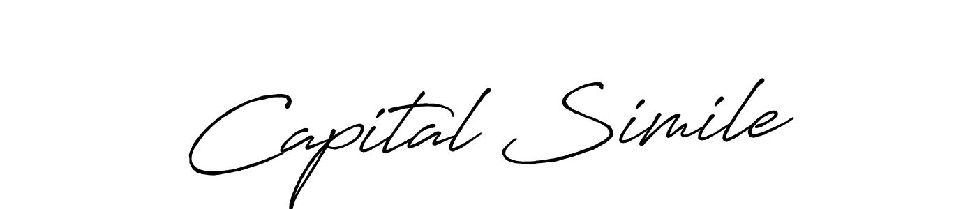 Create a beautiful signature design for name Capital Simile. With this signature (Antro_Vectra_Bolder) fonts, you can make a handwritten signature for free. Capital Simile signature style 7 images and pictures png