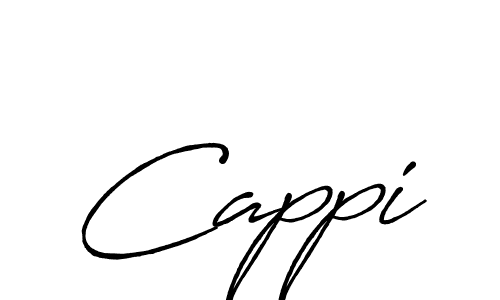 Make a beautiful signature design for name Cappi. With this signature (Antro_Vectra_Bolder) style, you can create a handwritten signature for free. Cappi signature style 7 images and pictures png