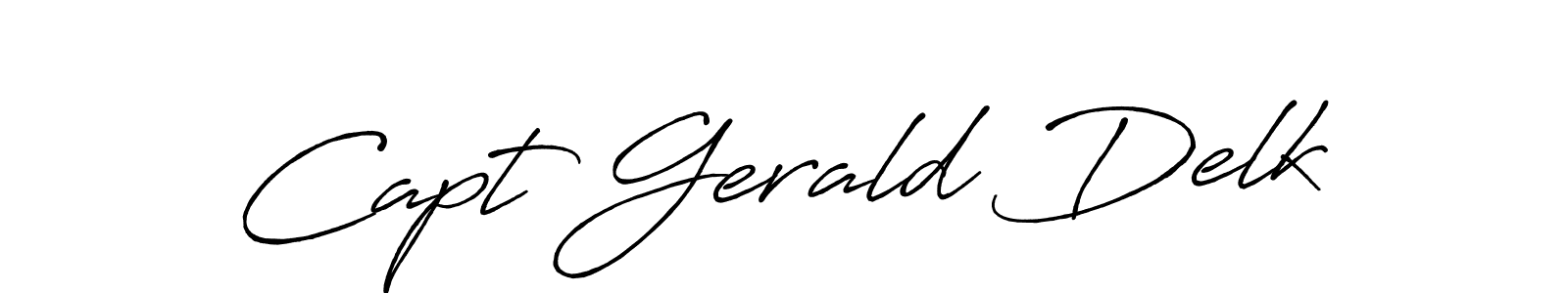 Use a signature maker to create a handwritten signature online. With this signature software, you can design (Antro_Vectra_Bolder) your own signature for name Capt Gerald Delk. Capt Gerald Delk signature style 7 images and pictures png