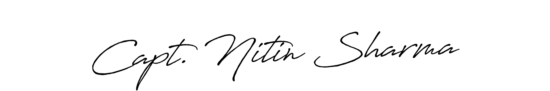 Capt. Nitin Sharma stylish signature style. Best Handwritten Sign (Antro_Vectra_Bolder) for my name. Handwritten Signature Collection Ideas for my name Capt. Nitin Sharma. Capt. Nitin Sharma signature style 7 images and pictures png