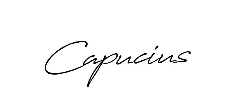 Design your own signature with our free online signature maker. With this signature software, you can create a handwritten (Antro_Vectra_Bolder) signature for name Capucius. Capucius signature style 7 images and pictures png