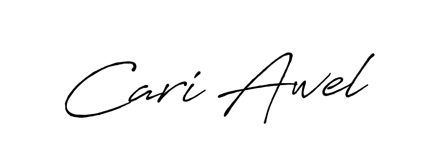 The best way (Antro_Vectra_Bolder) to make a short signature is to pick only two or three words in your name. The name Cari Awel include a total of six letters. For converting this name. Cari Awel signature style 7 images and pictures png