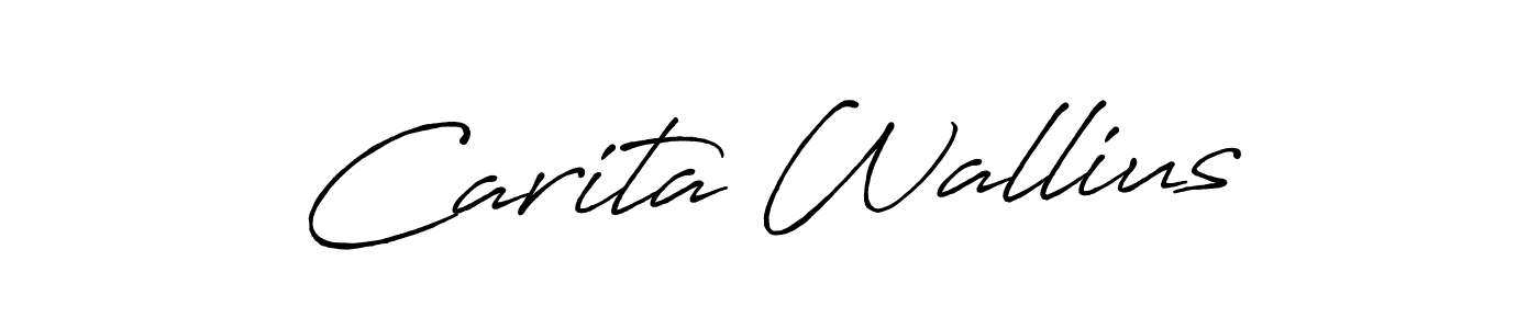 Use a signature maker to create a handwritten signature online. With this signature software, you can design (Antro_Vectra_Bolder) your own signature for name Carita Wallius. Carita Wallius signature style 7 images and pictures png