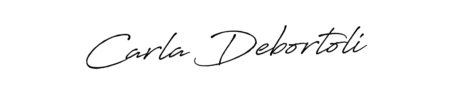 Create a beautiful signature design for name Carla Debortoli. With this signature (Antro_Vectra_Bolder) fonts, you can make a handwritten signature for free. Carla Debortoli signature style 7 images and pictures png
