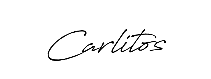 Make a beautiful signature design for name Carlitos. With this signature (Antro_Vectra_Bolder) style, you can create a handwritten signature for free. Carlitos signature style 7 images and pictures png