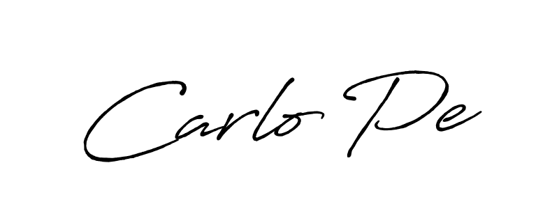 Use a signature maker to create a handwritten signature online. With this signature software, you can design (Antro_Vectra_Bolder) your own signature for name Carlo Pe. Carlo Pe signature style 7 images and pictures png