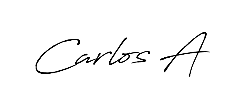 Make a beautiful signature design for name Carlos A. With this signature (Antro_Vectra_Bolder) style, you can create a handwritten signature for free. Carlos A signature style 7 images and pictures png