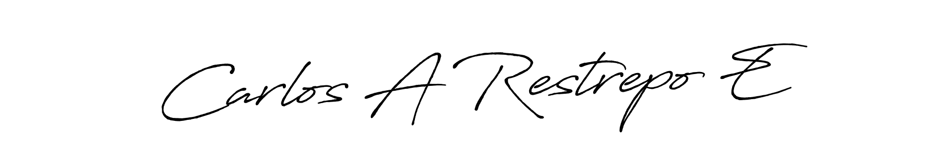 Design your own signature with our free online signature maker. With this signature software, you can create a handwritten (Antro_Vectra_Bolder) signature for name Carlos A Restrepo E. Carlos A Restrepo E signature style 7 images and pictures png