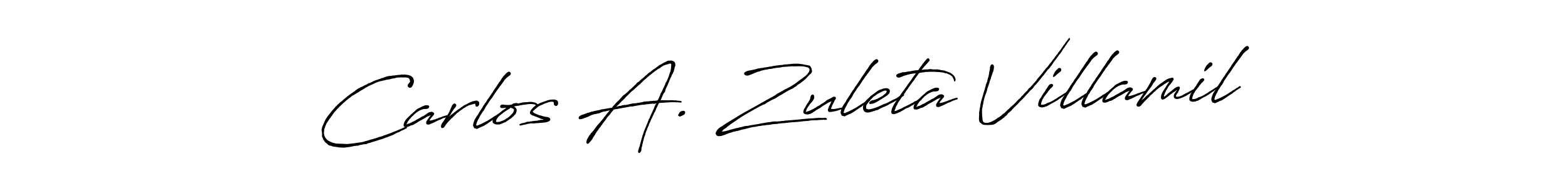 Similarly Antro_Vectra_Bolder is the best handwritten signature design. Signature creator online .You can use it as an online autograph creator for name Carlos A. Zuleta Villamil. Carlos A. Zuleta Villamil signature style 7 images and pictures png