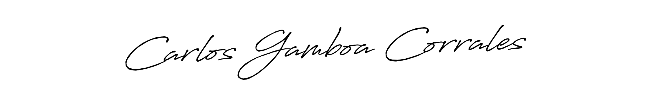Carlos Gamboa Corrales stylish signature style. Best Handwritten Sign (Antro_Vectra_Bolder) for my name. Handwritten Signature Collection Ideas for my name Carlos Gamboa Corrales. Carlos Gamboa Corrales signature style 7 images and pictures png