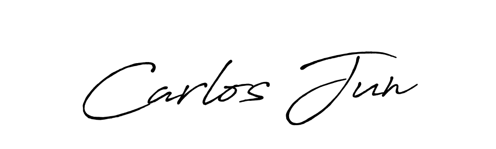 You should practise on your own different ways (Antro_Vectra_Bolder) to write your name (Carlos Jun) in signature. don't let someone else do it for you. Carlos Jun signature style 7 images and pictures png