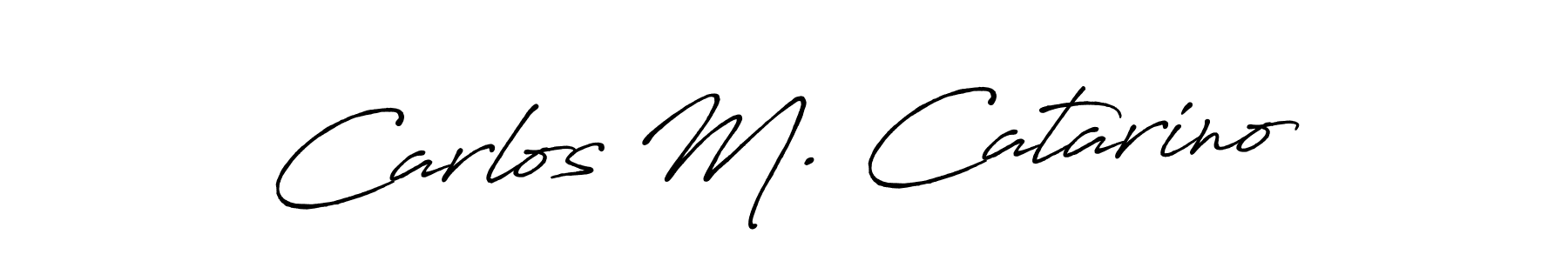 Create a beautiful signature design for name Carlos M. Catarino. With this signature (Antro_Vectra_Bolder) fonts, you can make a handwritten signature for free. Carlos M. Catarino signature style 7 images and pictures png