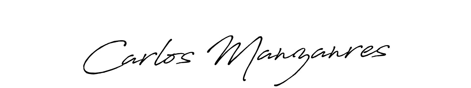How to make Carlos Manzanres name signature. Use Antro_Vectra_Bolder style for creating short signs online. This is the latest handwritten sign. Carlos Manzanres signature style 7 images and pictures png