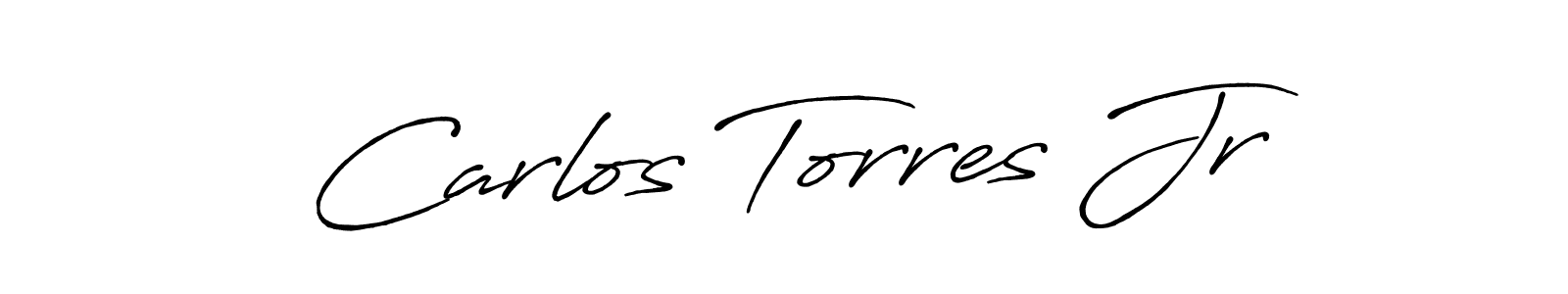 How to make Carlos Torres Jr name signature. Use Antro_Vectra_Bolder style for creating short signs online. This is the latest handwritten sign. Carlos Torres Jr signature style 7 images and pictures png