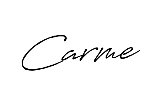 How to make Carme name signature. Use Antro_Vectra_Bolder style for creating short signs online. This is the latest handwritten sign. Carme signature style 7 images and pictures png