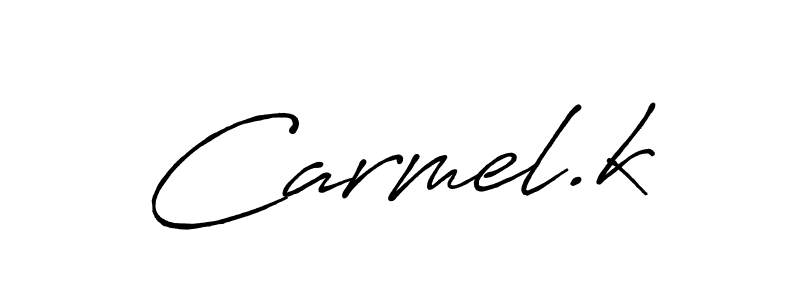 You should practise on your own different ways (Antro_Vectra_Bolder) to write your name (Carmel.k) in signature. don't let someone else do it for you. Carmel.k signature style 7 images and pictures png