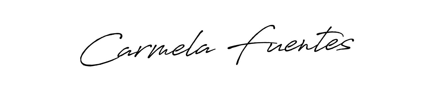 Carmela Fuentes stylish signature style. Best Handwritten Sign (Antro_Vectra_Bolder) for my name. Handwritten Signature Collection Ideas for my name Carmela Fuentes. Carmela Fuentes signature style 7 images and pictures png