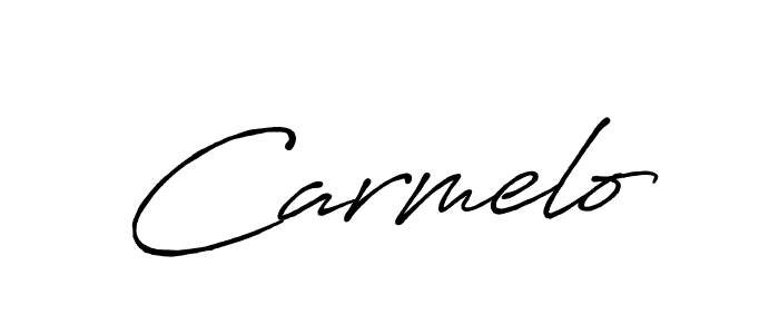 How to make Carmelo name signature. Use Antro_Vectra_Bolder style for creating short signs online. This is the latest handwritten sign. Carmelo signature style 7 images and pictures png