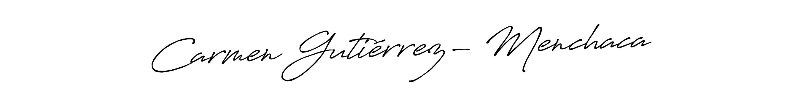 You should practise on your own different ways (Antro_Vectra_Bolder) to write your name (Carmen Gutiérrez- Menchaca) in signature. don't let someone else do it for you. Carmen Gutiérrez- Menchaca signature style 7 images and pictures png