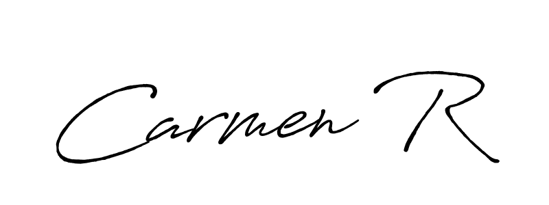 How to make Carmen R name signature. Use Antro_Vectra_Bolder style for creating short signs online. This is the latest handwritten sign. Carmen R signature style 7 images and pictures png