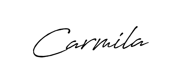 How to make Carmila name signature. Use Antro_Vectra_Bolder style for creating short signs online. This is the latest handwritten sign. Carmila signature style 7 images and pictures png