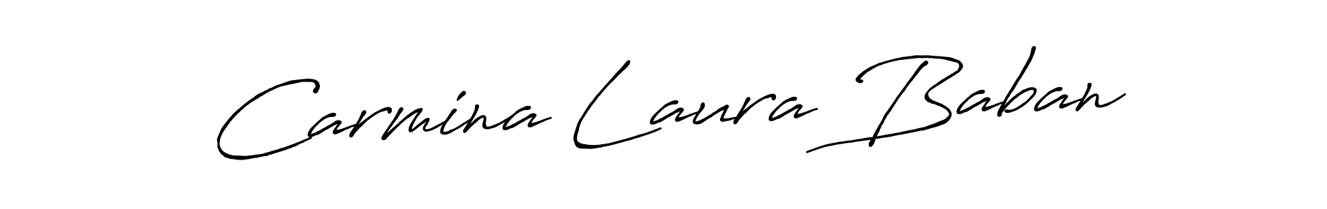 Create a beautiful signature design for name Carmina Laura Baban. With this signature (Antro_Vectra_Bolder) fonts, you can make a handwritten signature for free. Carmina Laura Baban signature style 7 images and pictures png