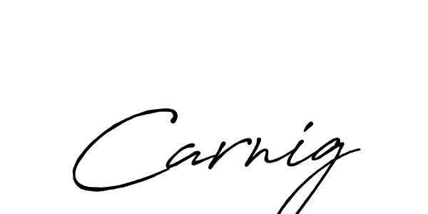 Use a signature maker to create a handwritten signature online. With this signature software, you can design (Antro_Vectra_Bolder) your own signature for name Carnig. Carnig signature style 7 images and pictures png